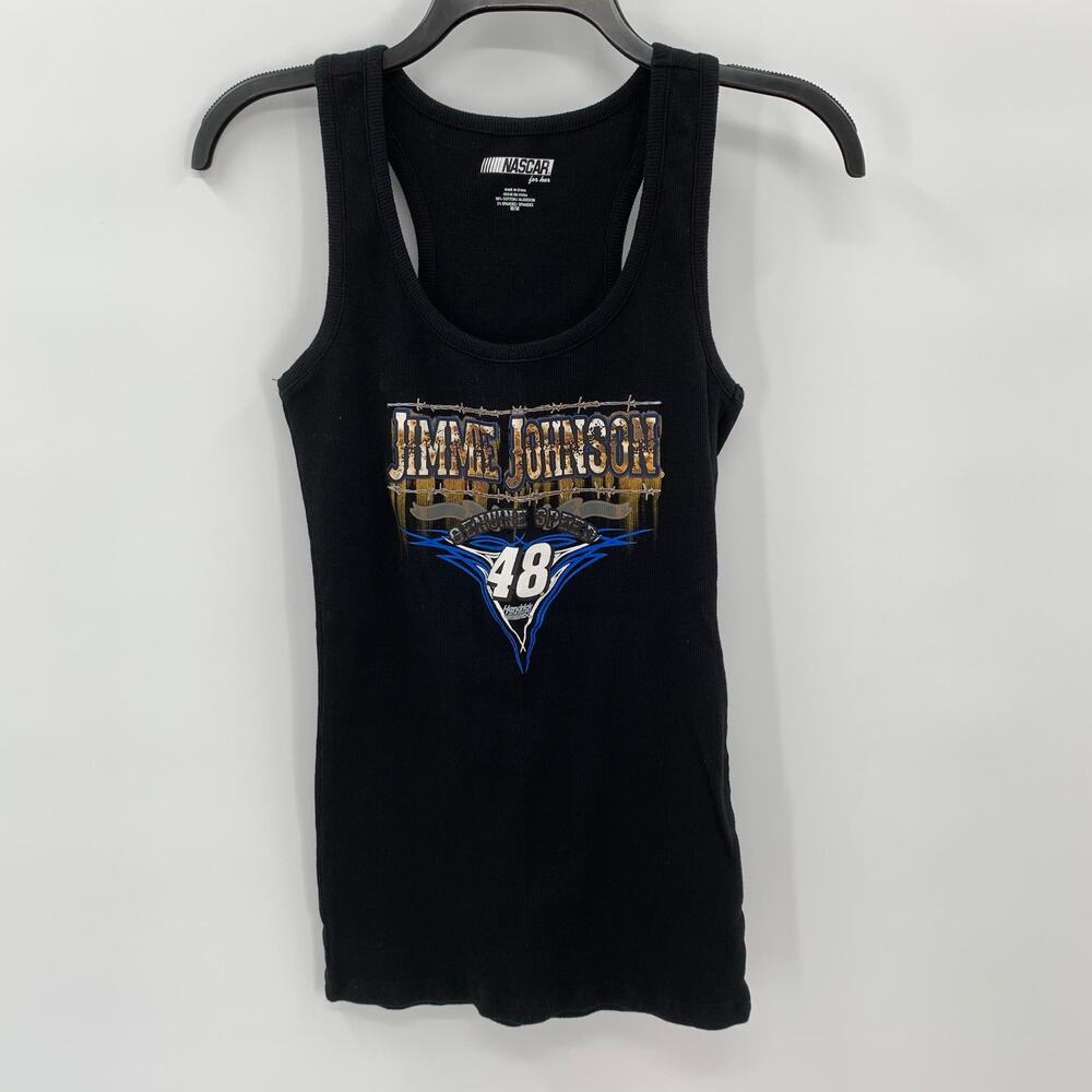 Nascar for Her Tank Womens Medium Jimmie Johnson #48 Racerback Stretchy Black